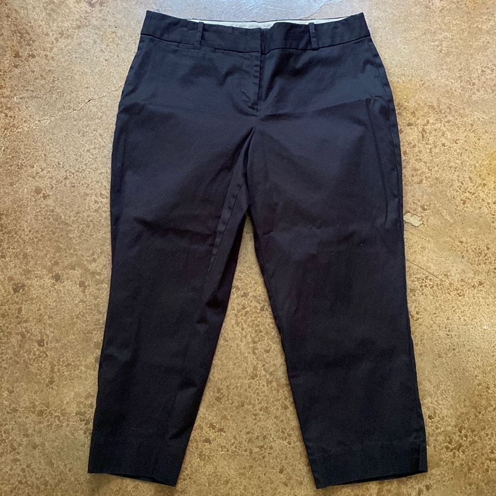 TALBOTS black cotton chino‎ CROP PANTS - CURVY FIT